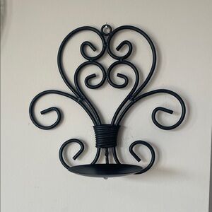 Kirklands Black Metal Scroll Wall Sconces